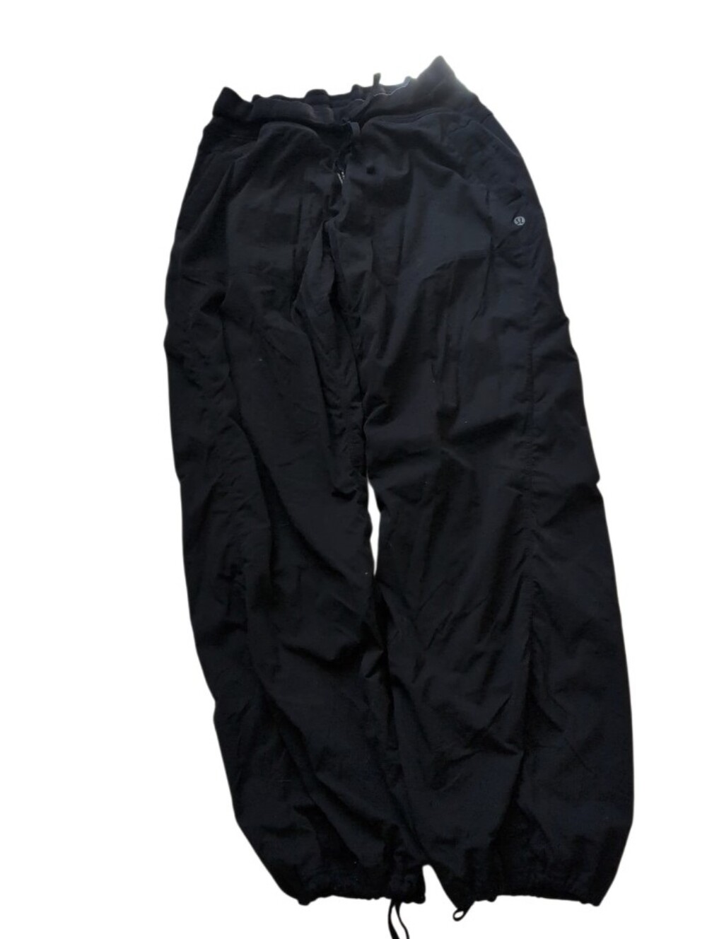 Lululemon Black Lined Jogger Pants Size 10 Adjustable Hem Lightweight Athletic